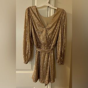 Gold sequin dress